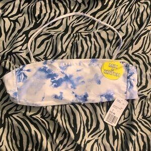 Forever21 halter removable strap blue tie dye bikini